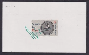 Asif Ali Zardari, President of Pakistan, signed Peace stamp on 3x5 card - Picture 1 of 2