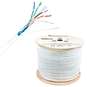 1000ft CAT6 UV Shielded FTP Waterproof Outdoor Direct Burial Network Cable White - Picture 1 of 3