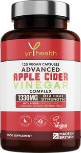 Apple Cider Vinegar 120 Vegan ACV Capsules 1330mg Weight Loss Keto Diet Pill - Picture 1 of 6