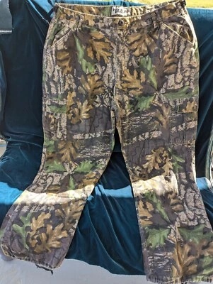 Pantalones cargo Y2k vintage años 90 Jerzees aire libre camuflaje roble musgo para hombre XL cordón  Foto 1 de 4