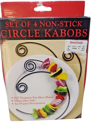 Circle Kabobs Elegant Presentation Set Of 4 Non Stick Fancy Skewers  (T18) - Image 1 of 2