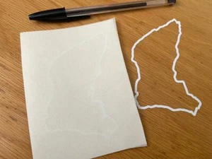Isla de Man - Pegatina de mapa de circuito - Par contorno (blanco) - VENDEDOR DEL REINO UNIDO - Imagen 1 de 1