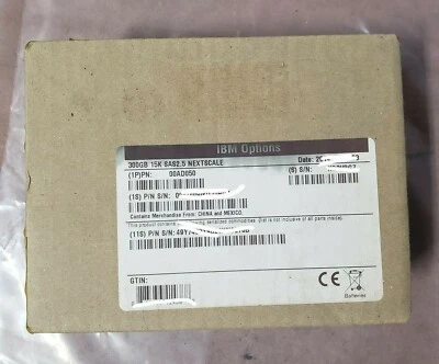 00AD050 IBM 300GB 15000RPM SAS Nextscale 6.0 Gbps 2.5 Hard Drive - Image 1 of 2