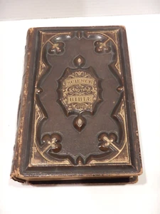 SCIENCE AND THE BIBLE Book 1871 Hardcover Leather Antique Mosaic Creation Morris - Picture 1 of 17