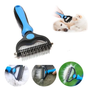 2 Side Dog Brush Pet Grooming Shedding Undercoat Dog Cat Hair Rake Pet Comb Tool - Picture 1 of 12