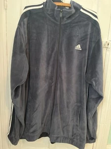 NWT Vintage Adidas Track Jacket Mens Velour 2008 Navy Blue Full Zip - Size XL - Picture 1 of 5