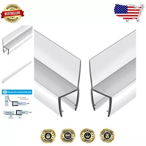 Super Aging Resistant Frameless Shower Door Seal - 78” Silicone, 2-Pack - Picture 1 of 6