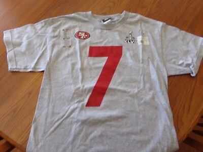 "SF 49er's Colin Kaepernick" NUEVO CON ETIQUETAS Gris "SUPER BOWL XLVII T-Shirt" Juvenil (XL) $25 Foto 1 de 4