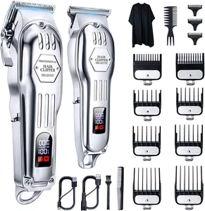 Professional Cordless Electric Hair Clippers Trimmer Set Grooming Kit for Men - Picture 1 of 7