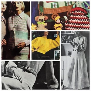 1970s Lace Yoked Skirt Basque Fair Isle Stitchcraft 468 Knitting Crochet Pattern - Picture 1 of 17