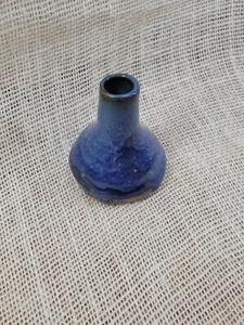 Studio Art Keramik dunkelblaue Vase glasiert und signiert CC - Bild 1 von 3