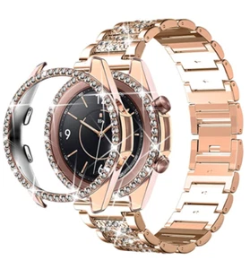 Bling Strap Bumper Case For Samxung Galaxy Watch 7 40mm/44mm Metal Watch Band  - Picture 1 of 16