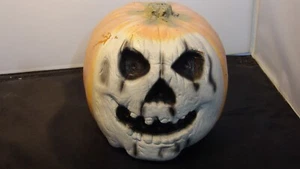 Molde soplado de espuma de colección años 90 Halloween calabaza Jack-O-Lantern 10"-dos caras - Imagen 1 de 4