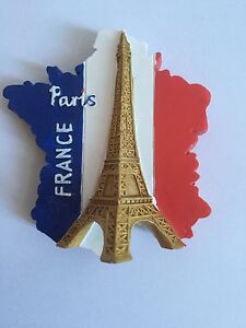 DRAPEAU FRANCAIS HOMMAGE MAGNET PARIS FRANCE TOUR EIFFEL MONUMENTS 3D