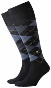 Burlington Mens Preston Knee High Socks - Dark Navy/Blue - Picture 1 of 1