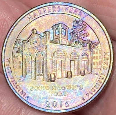2016-D Harpers Ferry ATB Quarter Lustrous Rainbow Toned Coin  #12 - Image 1 of 4