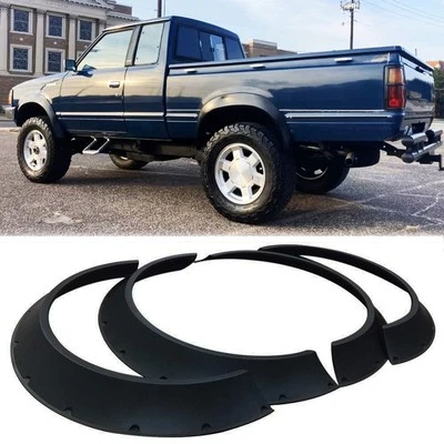4x Fender Flares Mudguard Extra Wide Wheel Arches Black For Nissan 720 1983-1986 - Image 1 of 4