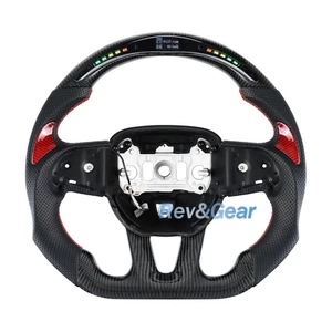Volante LED de fibra de carbono calentado para cargador Challenger SRT 15+ parche rojo - Imagen 1 de 6