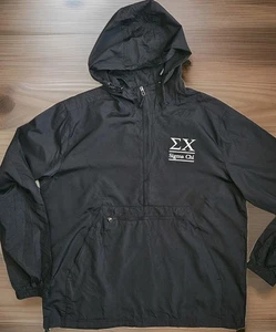 Vintage Sport Tek  Black Anorak  Windbreaker 1/4 zip Size L #W63 - Picture 1 of 6