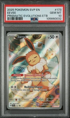 2025 Pokemon Prismatic Evolutions ETB Eevee #173 Black Star Promo Card PSA 10 - Image 1 of 2