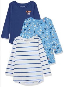 NWT New 3 Amazon Essentials Girls' Long-Sleeve Tunic T-Shirts Youth Size Small - Picture 1 of 1