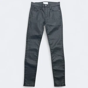 Current/Elliott Damenjeans 27 schwarz beschichtet Denim hohe Taille Ankle Skinny USA - Bild 1 von 11