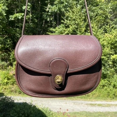 Bolso Bandolera COACH Prairie #9954 Cuero Caoba Solapa Turnlock Vintage Años 90 Foto 1 de 4