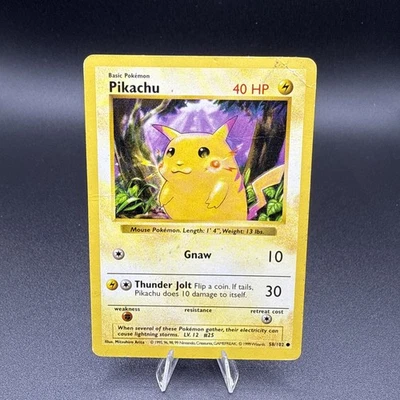 1999 Pokémon Pikachu (Red Cheeks) 58/102 Base Set (Shadowless) Regular Damaged - Image 1 of 2