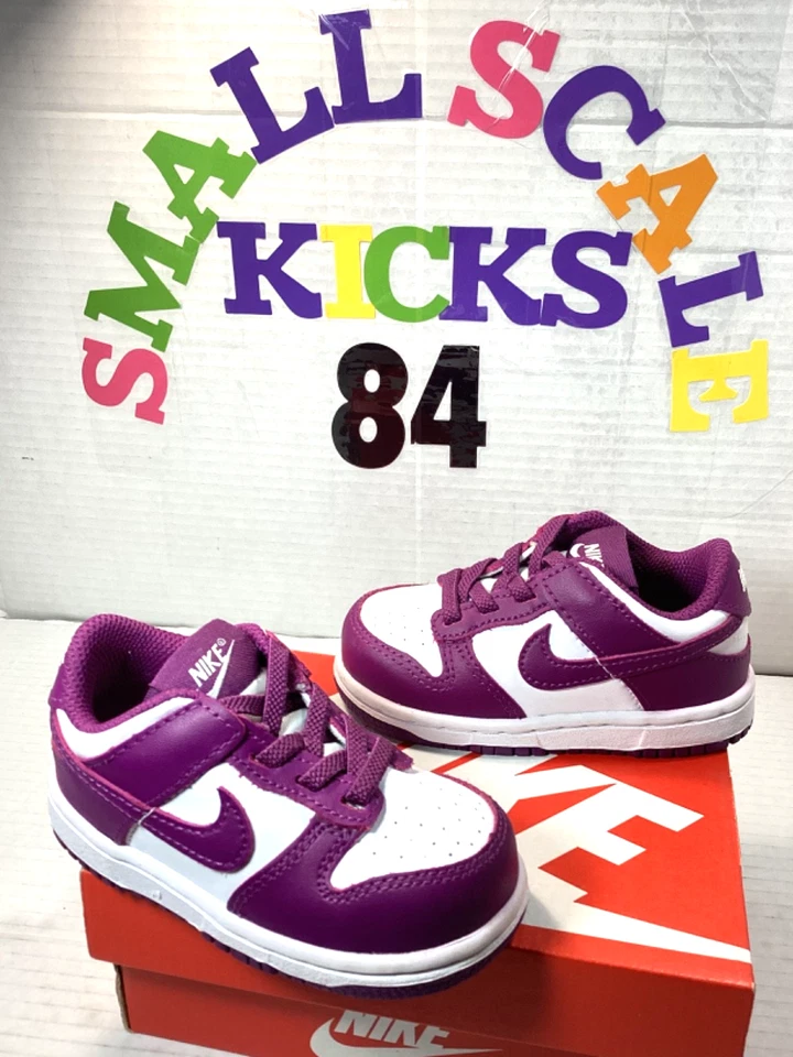 Nike Dunk Low White Viotech Toddler Size 6c - Image 1 of 4