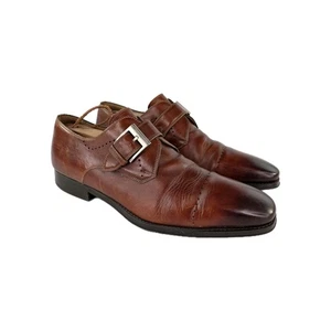 Magnanni Carey brüniertes braunes Leder Mönchsriemen Schuhe US 10,5 M Halbschuhe elegant - Bild 1 von 11