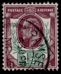GB EDVII SG288 SPEC M10(6), 1½d deep plum & deep green, FINE USED. Cat £125. CDS - Picture 1 of 1