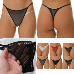 Womens Low Rise G-string Thongs See-through Mesh Sheer Panties Underwear Briefs - Picture 1 of 97