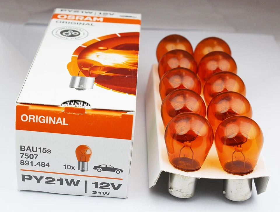 10 x Genuine Osram 7507 (581) Amber Indicator bulbs 12V 21W - Image 1 of 1