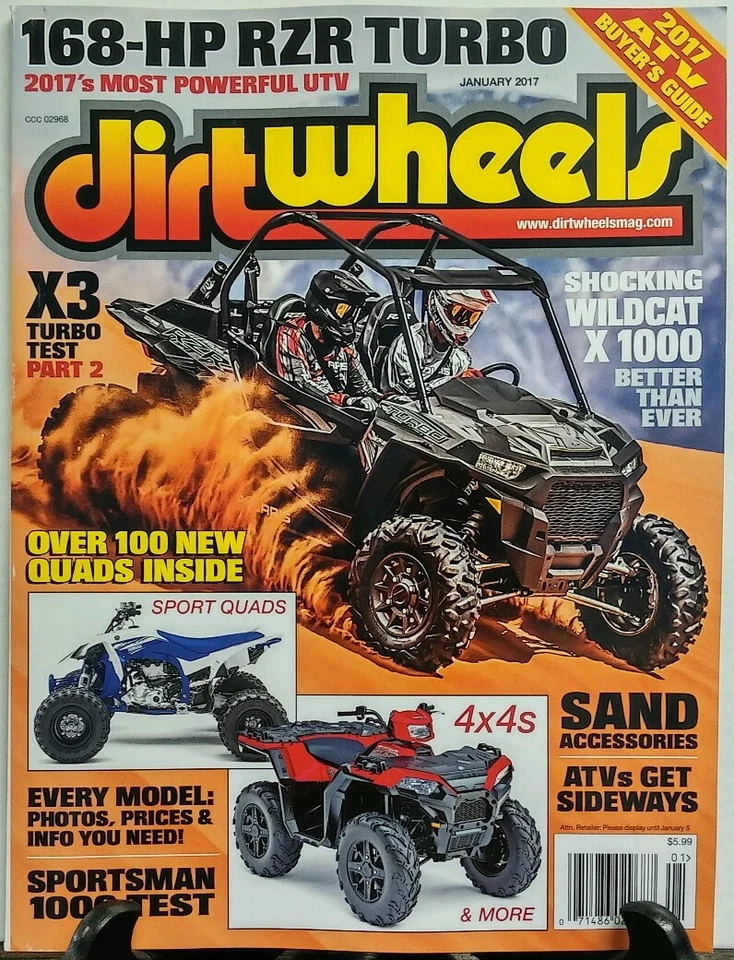 Dirt Wheels January 2017 Shocking Wildcat X 1000 Sport Quads FREE SHIPPING sb - Image 1 of 1