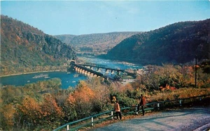 Postal del ferrocarril Harpers Ferry West Virgina Potomac River B & O - Imagen 1 de 2