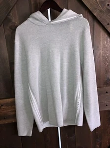 G/FORE Waffle Stitch Lana Merino Grigio Erica Chiaro Uomo Felpa con Cappuccio Golf Media - Foto 1 di 7