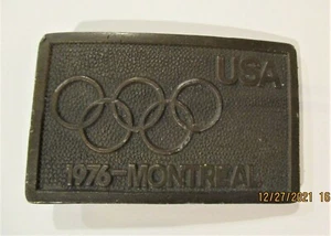 Vintage Rare 1976 Metal Montreal U.S.A Olympics Belt Buckle - Picture 1 of 3