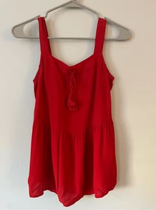 Banana Republic donna XS canotta rossa collo quadrato nuova senza etichette - Foto 1 di 4
