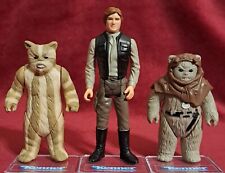 Vintage-Star Wars-Original-Endor-Han Solo-Logray-Chirpa-Lot -Kenner-'83+'84-ROTJ