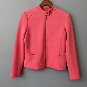 Tommy Hilfiger Full Zip Blazer Moto Zip Cuffs Padded Shoulders. Pink. Size 4 - Picture 1 of 13