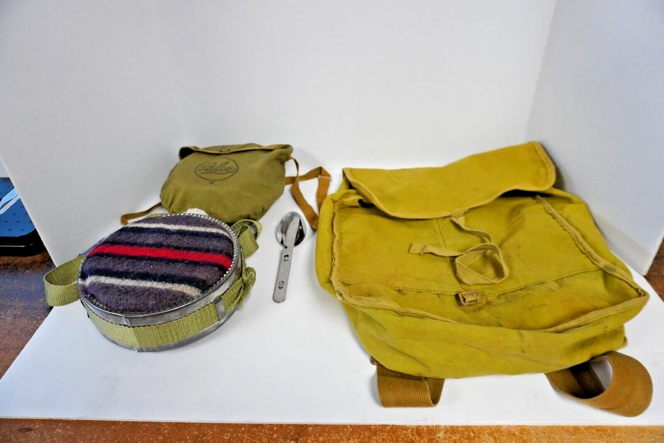 Vintage Backpack Wool Canteen Palco Mess Kit Flatware Camping Hiking Boyscouts - Image 1 of 4