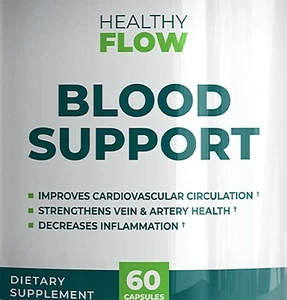 Healthy Flow Blut Gesundheitsunterstützung Nahrungsergänzungsmittel 60 Kapseln echter gesunder Fluss - Bild 1 von 1