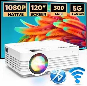 Faltopu 1080P Projector, Mini Portable【with 120'' Screen】5G WiFi and Bluetooth - Picture 1 of 11