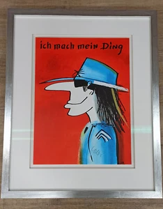 Udo Lindenberg "Ich mach mein Ding" handsigniert + Modellrahmen 67,0 x 82,0 cm - Bild 1 von 3