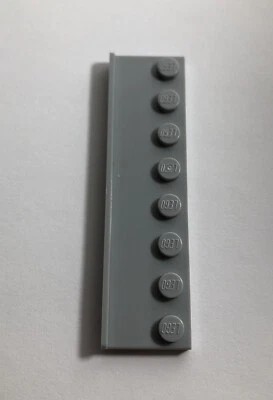 1 x Lego Plate, Modified 2 x 8 with Door Rail Part: 30586 - Light Bluish Grey - Image 1 of 2