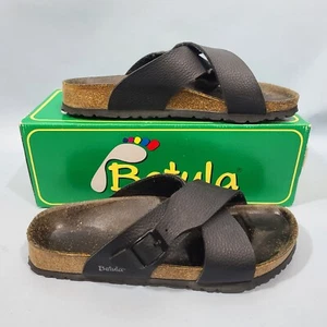 Betula Trio Birkenstock Footbed Sandals Basic Black Leather EU39 US8.5 Narrow - Picture 1 of 11
