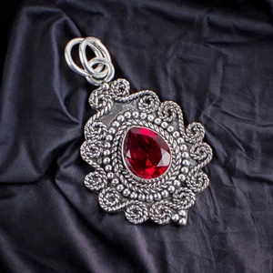 Pink Rubellite Gemstone 925 Sterling silver Handmade Beautiful Pendant ,,, - Picture 1 of 6