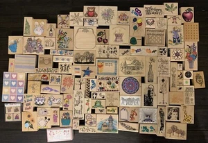 Lot Of Rubber Stamps! People, Fashion, Sayings, Disney, Flowers, Junk Journal - Picture 1 of 9