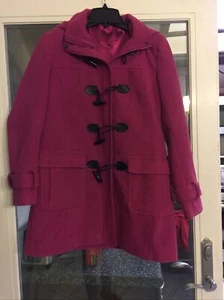 George Dark Pink Fuchsia Coat W/Black Toggles, Loop Closure Small - Picture 1 of 6