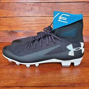 Under Armour Cleats C1N MC Men 11.5 Shine Thru The Shade Black Blue White New - Picture 1 of 8